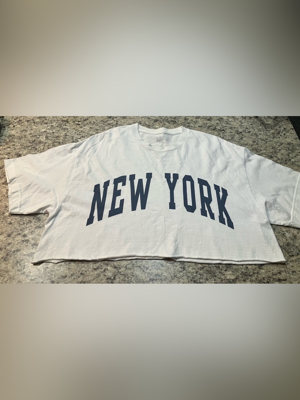 J. Galt/ Brandy Melville "New York" White Tee with Navy Print